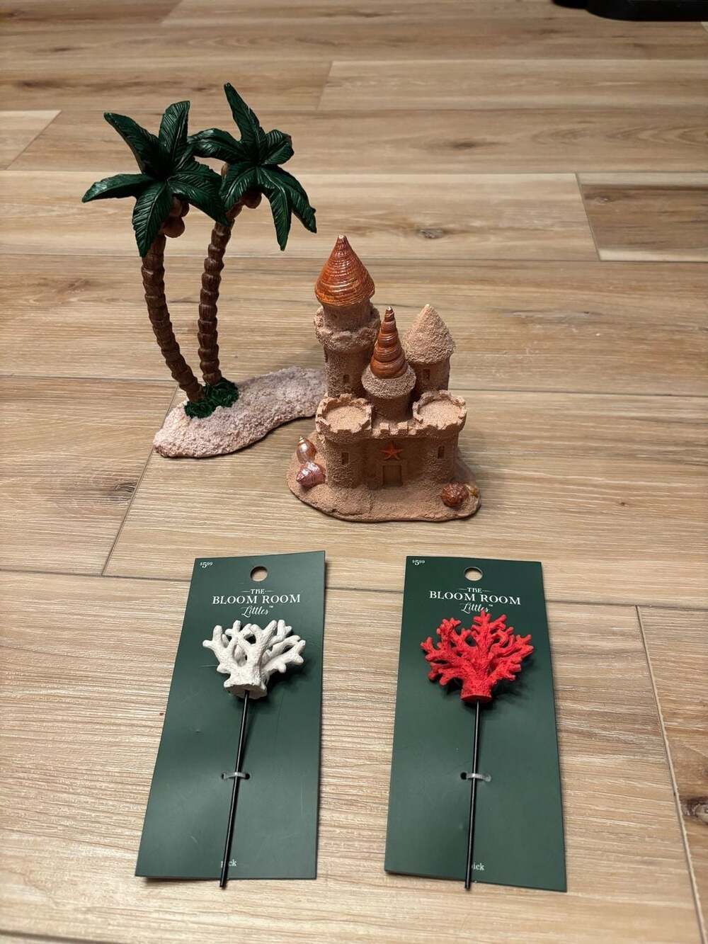 The Bloom Room Littles Sand Castle and Palm Tree Island Miniatures